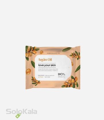دستمال-مرطوب-پاک-کننده-آرایش-صورت-روغن-آرگان-بیول