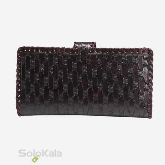 کیف پول پالتویی قلم زنی چرم طبیعی مدل SL1875