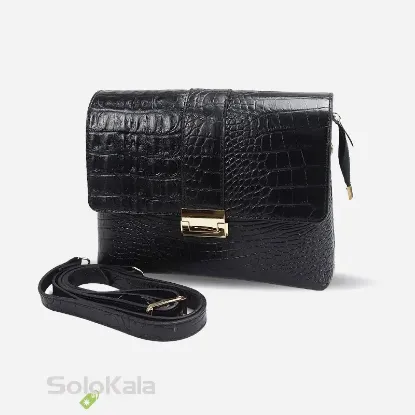 کیف رودوشی زنانه چرم طبیعی مدل SL6485 مشکی