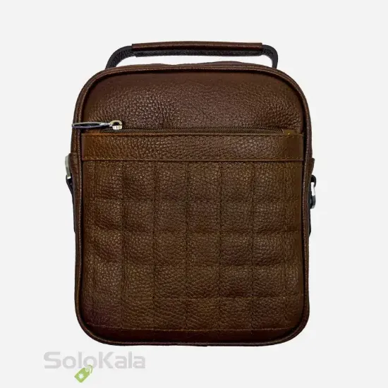 کیف رودوشی مردانه چرم طبیعی مدل SL4506 قهوه‌ای