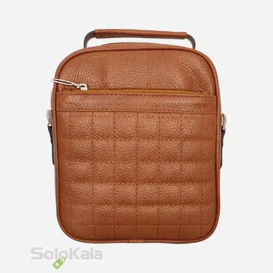 کیف رودوشی مردانه چرم طبیعی مدل SL4506 عسلی