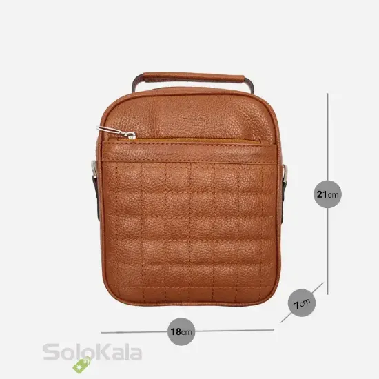 کیف رودوشی مردانه چرم طبیعی مدل SL4506 ابعاد