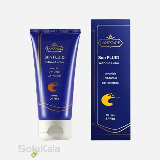 فلوئید ضد آفتاب SPF50 بی رنگ لانوکر مناسب انواع پوست - همراه با جعبه