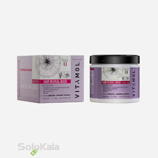 ماسک مو داخل حمام فری سولفات مخصوص موی فر و مجعد ویتامول 300 میل - محصول همراه جعبه