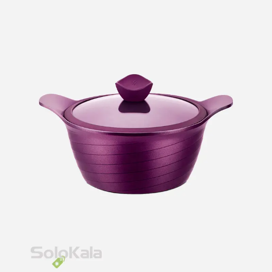 سرویس قابلمه ۱۰ تکه سرامیک کورس مدل CC 2022 رنگ زرشکی - نمای رو به رویی قابلمه چهارم