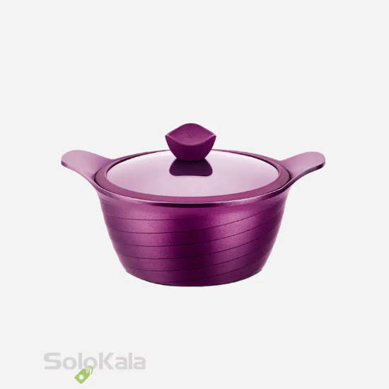 سرویس قابلمه ۱۰ تکه سرامیک کورس مدل CC 2022 رنگ زرشکی - نمای رو به رویی قابلمه دوم