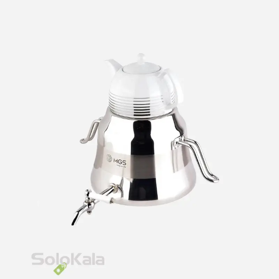 ست کتری استیل و قوری چینی MGS مدل K41016 - نمای اصلی محصول