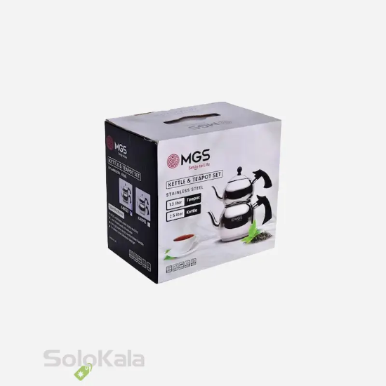 ست کتری و قوری لوله دار MGS با دسته باکالیت مدل 41019 - جعبه محصول