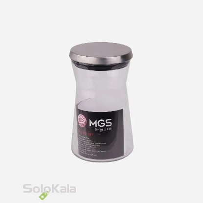 جا حبوبات شیشه ای MGS با درب استیل گنجایش 900cc