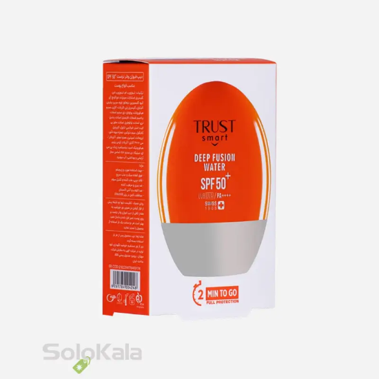 ضد آفتاب دیپ فیوژن واتر تراست مناسب انواع پوست - نمای از بقل جعبه محصول