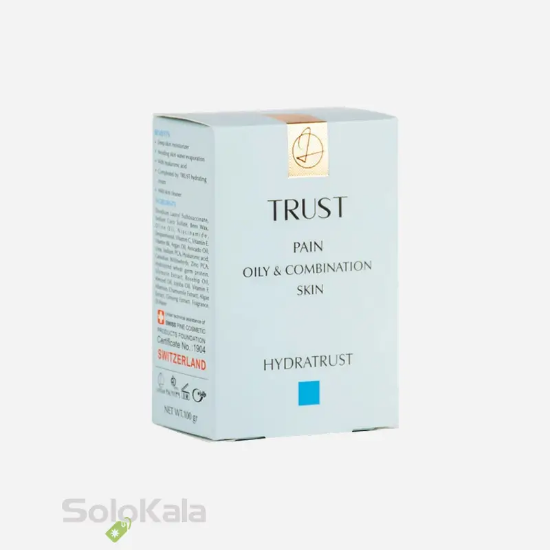 پن آبرسان تراست مناسب پوست چرب و مختلط - نمای جلویی جعبه محصول