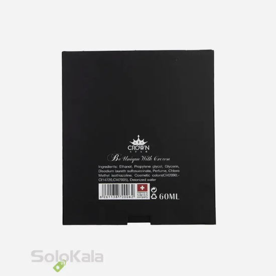 ادوپرفیوم مردانه کراون استار مدل تق هرمس حجم 60 میل - نمای پشتی جعبه محصول