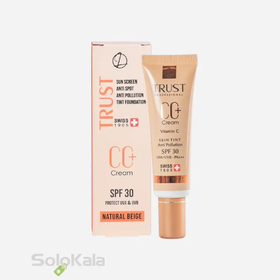 سی سی  کرم پلاس تراست شماره 2 - بژ طبیعی - نمای جعبه محصول