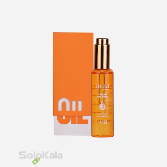 روغن آرگان پوست تراست - نمای جعبه و محصول