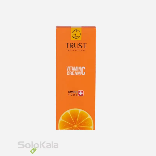 کرم ویتامین C تراست مناسب انواع پوست - نمای جلویی جعبه محصول