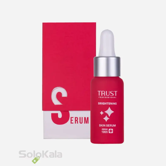سرم روشن کننده تراست مناسب انواع پوست - نمای جلویی محصول و جعبه محصول