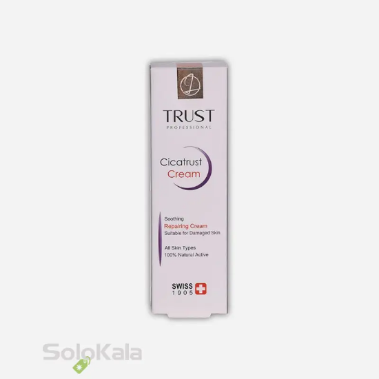کرم ترمیم کننده تراست مناسب انواع پوست - نمای جعبه محصول