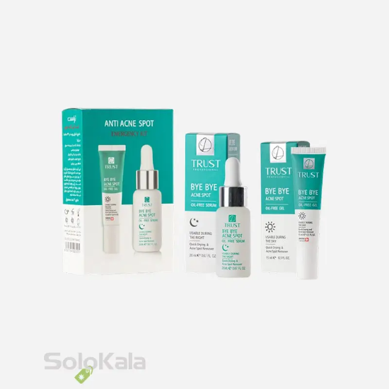 کیت آنتی آکنه فوری تراست - نمای محصولات و جعبه محصولات