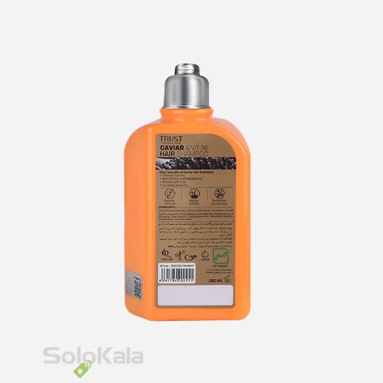 شامپو خاویار و ویتامین B6 تراست مناسب انواع مو - نمای پشتی محصول