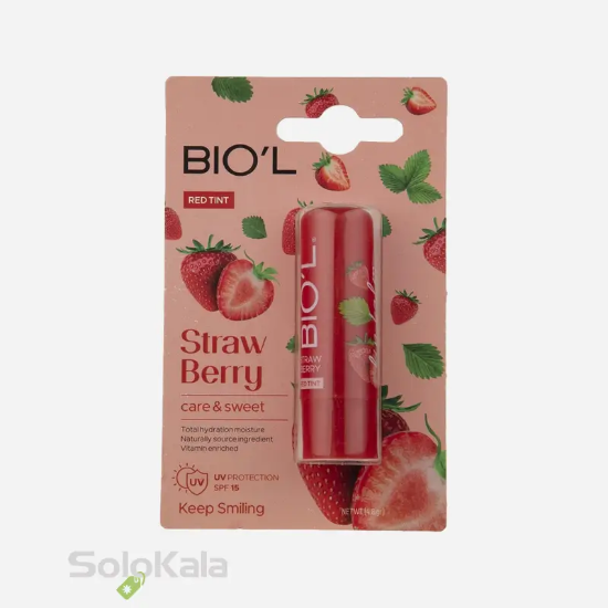 بالم لب بیول مدل توت فرنگی طرح روی جعبه