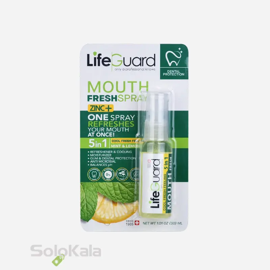 خوشبوکننده دهان لایف گارد با طعم نعناع و لیمو - نمای جعبه محصول