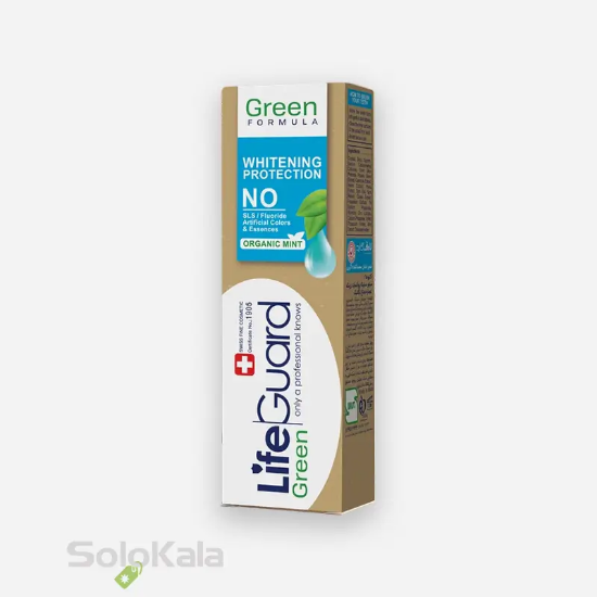 خمیر دندان سفیدکننده لایف گارد مدل گرین - نمای جعبه