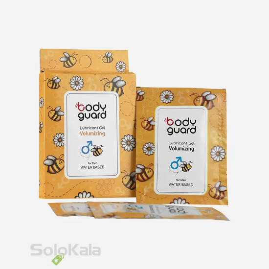 ژل لوبریکانت حجم دهنده بادیگارد مخصوص آقایان - نمای ساشه و جعبه