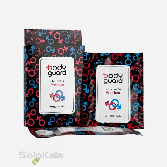 ژل لوبریکانت پریمیوم بادیگارد - نمای ساشه و جعبه