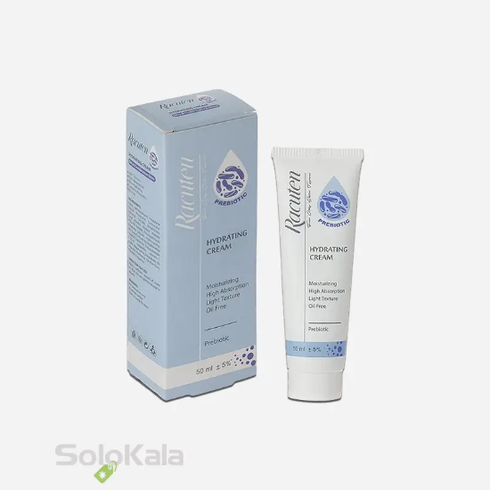 کرم آبرسان راکوتن مناسب پوست مختلط و چرب - نمای جلویی محصول و جعبه محصول