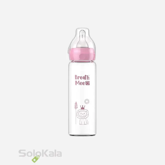 شیشه شیر بریس می مدل BT02 دهانه استاندارد حجم 250 میلی لیتر - رنگ صورتی