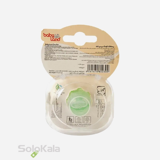 پستانک کودک ارتودنسی 391 بی بی لند - نمای توضیحات پشت جعبه محصول