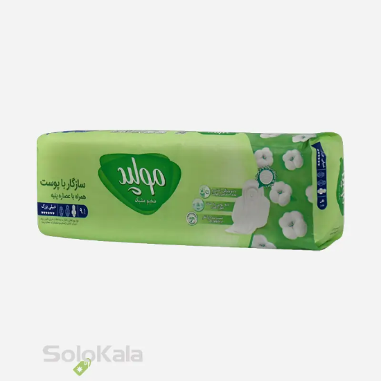 نوار بهداشتی ضخیم خیلی بزرگ مولپد مناسب استفاده در شب _ ۹ عددی - نمای پشت بسته