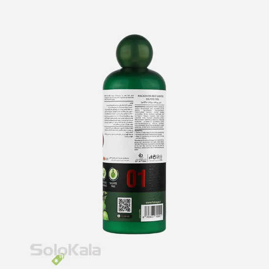 شامپو فاقد سولفات فابریگاس مدل ماکادمیا حجم 400 میل - نمای پشت محصول