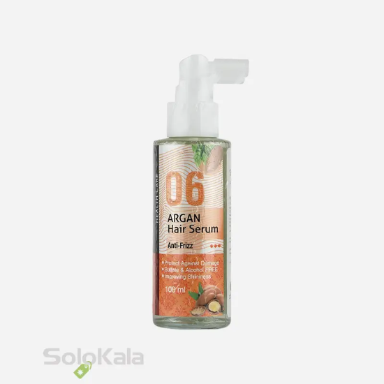 سرم مو سیلیکونی فابریگاس مدل روغن آرگان حجم 100 میل - نمای رو به روی بسته