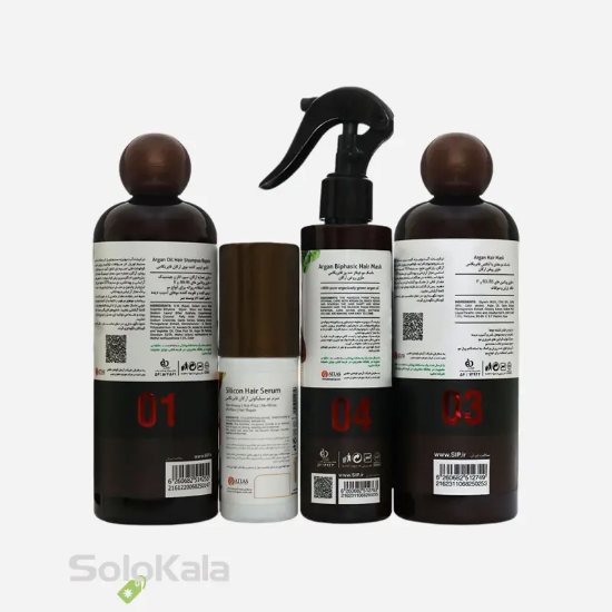پک مراقبت مو فابریگاس مدل روغن آرگان - نمای پشت محصولات
