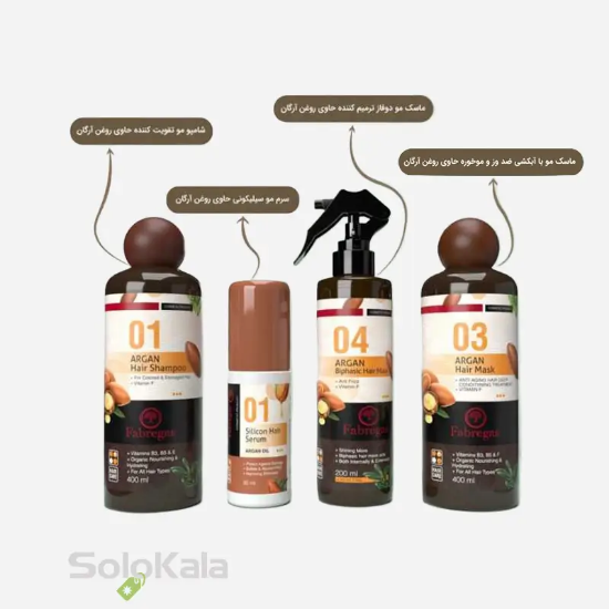 پک مراقبت مو فابریگاس مدل روغن آرگان - توضیحات محصولات