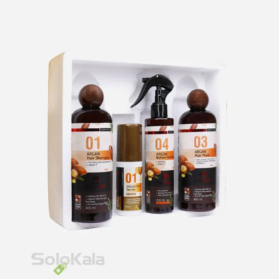 پک مراقبت مو فابریگاس مدل روغن آرگان - نمای داخل پک