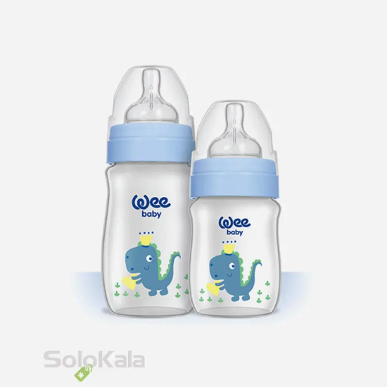 شیشه شیر طلقی پهن واید Wee Baby حجم 250 میلی لیتر کد 136 برای 0 تا 6 ماه - نمای کامل محصول