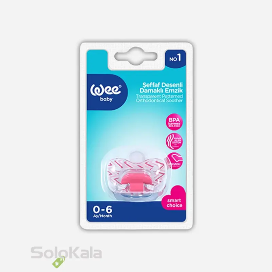 پستانک ارتودنسی شفاف Wee Baby کد 836 برای 0 تا 6 ماه - نمای جعبه محصول