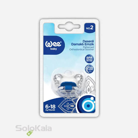پستانک ارتودنسی چشم نظر Wee Baby کد 266 برای 6 تا 18 ماه - نمای جعبه محصول
