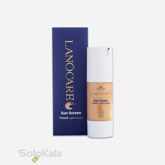 کرم ضد آفتاب رنگی فاقد چربی SPF50 لانوکر _ لایت فرنچ - محصول همراه با جعبه