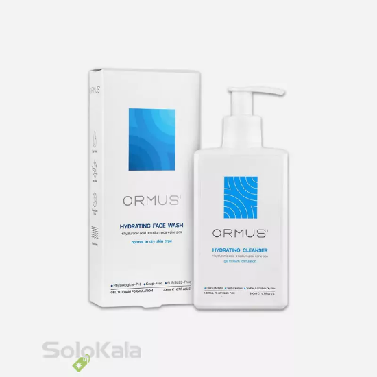 ژل شستشو صورت آبرسان اورموس مدل هیالورونیک اسید مناسب پوست معمولی تا خشک
