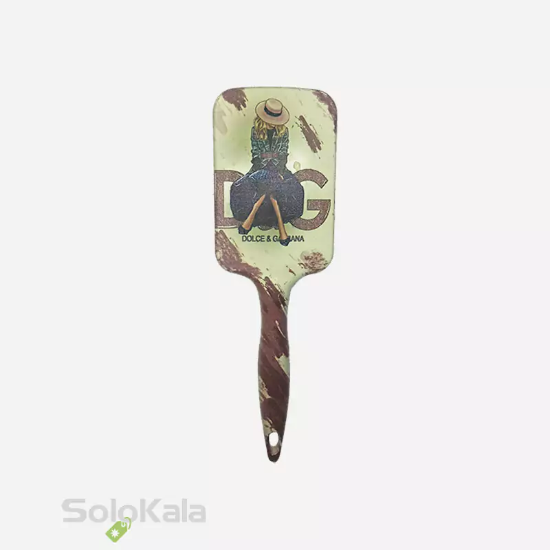 برس مو دسته گرد مستطیلی طرح دولچه گابانا سوزن فلزی گلدن دیاموند - طرح پشت محصول