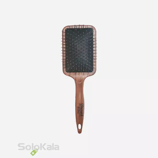 برس مو دسته گرد مستطیلی طرح چوب سوزن فلزی گلدن دیاموند