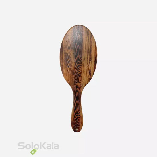 برس مو دسته تخت بیضی طرح چوب سوزن فلزی گلدن دیاموند - نمای پشت محصول