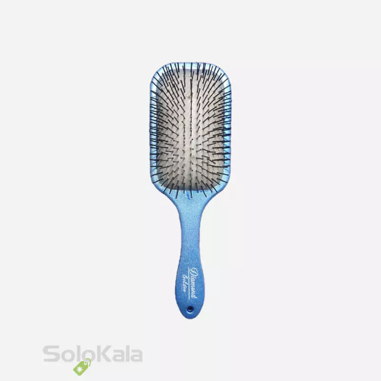 برس مو تخت مستطیل اکلیلی دندانه پلاستیکی گلدن دیاموند - رنگ آبی