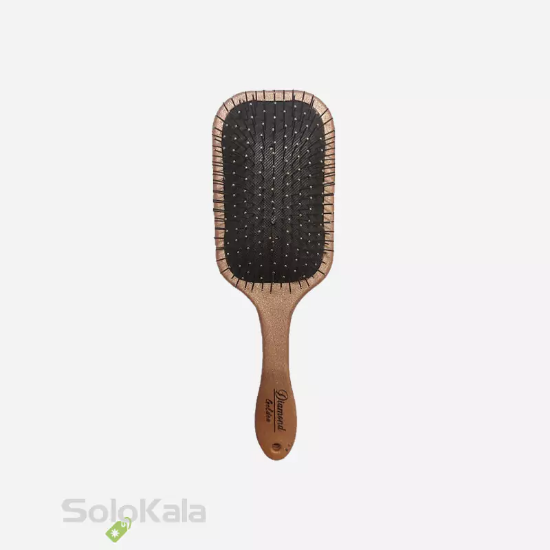 برس مو تخت مستطیل اکلیلی دندانه فلزی گلدن دیاموند - مسی