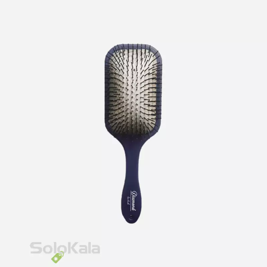 برس مو تخت مستطیل اکلیلی دندانه فلزی گلدن دیاموند - سرمه‌ای