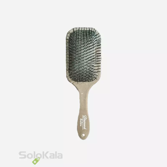 برس مو تخت مستطیل اکلیلی دندانه فلزی گلدن دیاموند - طلایی