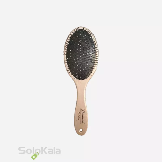 برس مو تخت بیضی اکلیلی دندانه فلزی گلدن دیاموند - طلائی